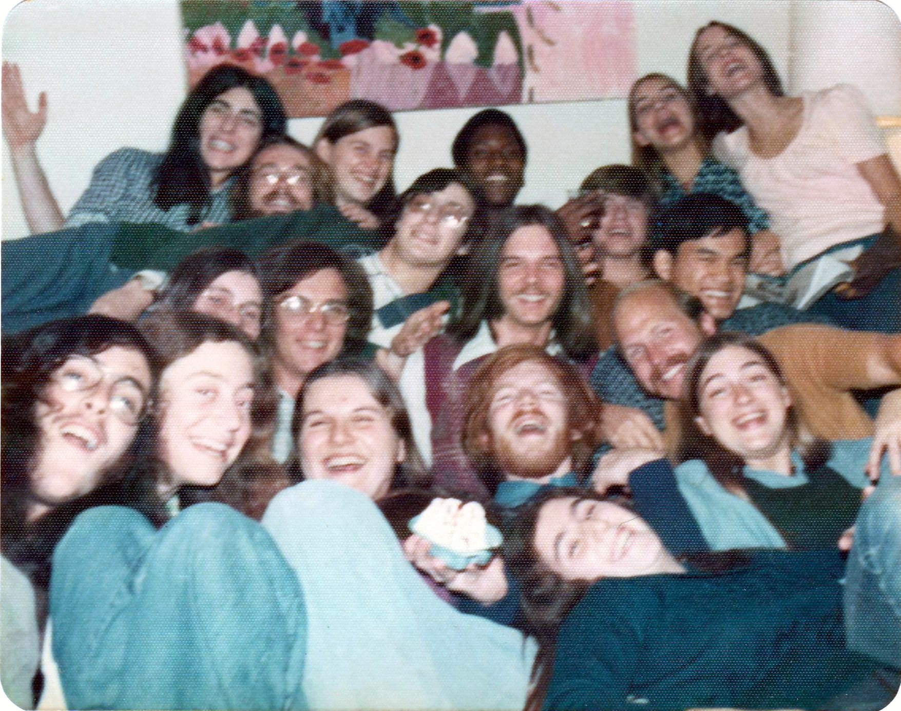 Rick Kamins with Itegrated Studies students and friends, 1973-74