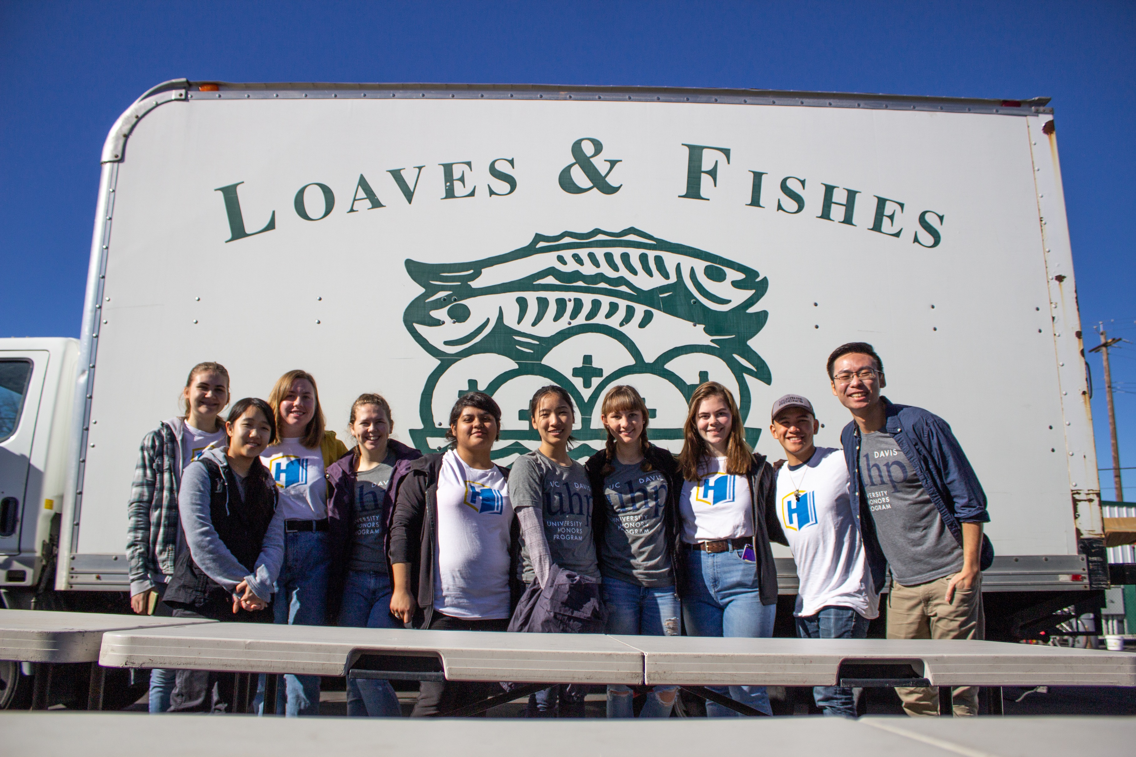 UC Davis UHP students volunteer at the Mustard Seed School for homeless children in January 2019