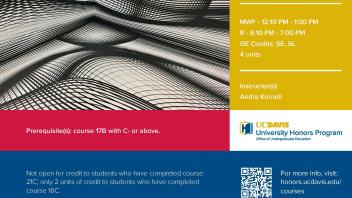 Spring 2019 UC Davis University Honors Program Course: MAT 17C
