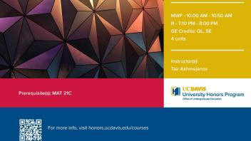 Spring 2019 UC Davis University Honors Program Course: MAT 21D