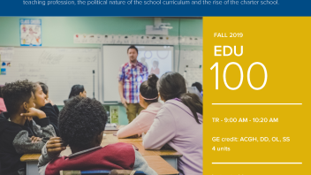 Fall 2019 UC Davis University Honors Program Course: EDU 100