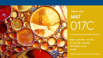 Spring 2020 University Honors Program Course: MAT 17C