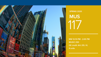 Spring 2020 University Honors Program Course: MUS 117