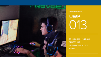 Spring 2020 University Honors Program Course: UWP 13