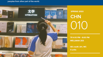 Spring 2020 University Honors Program Course: CHN 10