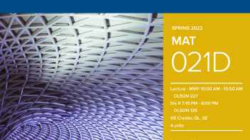 Spring 2022: MAT21D