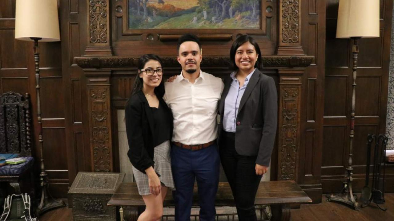 Ivan Rocha (middle) attended the 2019 APRU conference at the University of Oregon.