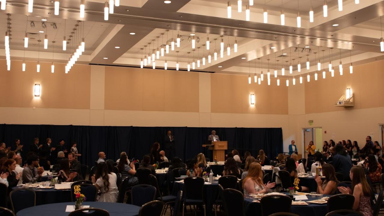 Pictured: Vice Provost and Dean Michael Bradford speaking at the UHP Spring Banquet Ceremony.